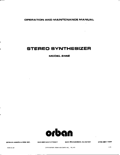 . Various 245E Manual  . Various SM scena Orban 245E_Manual.pdf