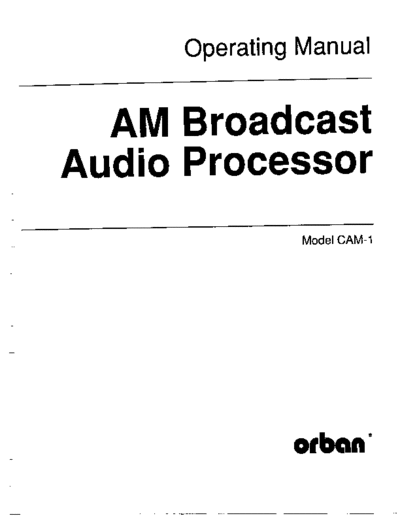 . Various CAM1 Manual  . Various SM scena Orban CAM1_Manual.pdf