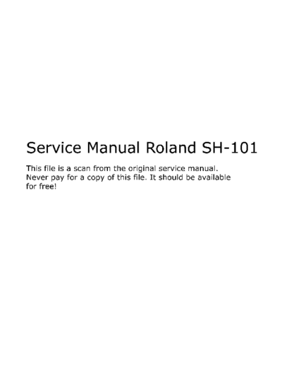 . Various Roland SH101 Service Manual  . Various SM scena Roland Roland SH101 Service Manual.pdf