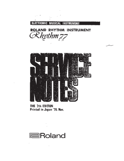 . Various Roland TR-77 Service Manual  . Various SM scena Roland Roland TR-77 Service Manual.pdf