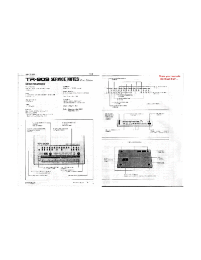. Various Roland TR-909 Service Manual  . Various SM scena Roland Roland TR-909 Service Manual.pdf