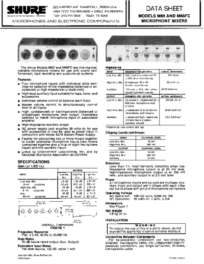 . Various Shure-M68 mic mix  . Various SM scena Shure Shure-M68 mic mix.pdf
