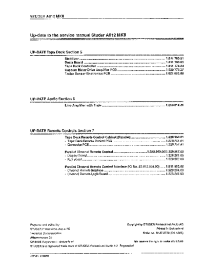 . Various A812 MkII Diagr Update  . Various SM scena Studer A812_MkII_Diagr_Update.pdf