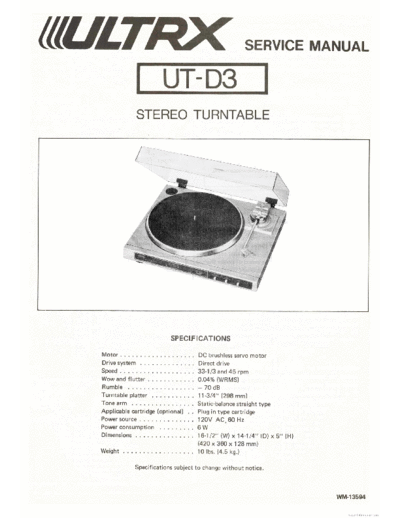 ULTRX ve ultrx ut-d3 service en  . Rare and Ancient Equipment ULTRX UT-D3 ve_ultrx_ut-d3_service_en.pdf
