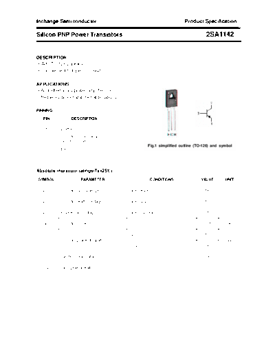 Inchange Semiconductor 2sa1142  . Electronic Components Datasheets Active components Transistors Inchange Semiconductor 2sa1142.pdf