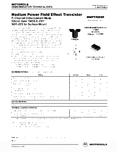 Motorola mmft2955e  . Electronic Components Datasheets Active components Transistors Motorola mmft2955e.pdf