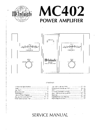 Mc INTOSH hfe mcintosh mc402 service  . Rare and Ancient Equipment Mc INTOSH Audio MC402 hfe_mcintosh_mc402_service.pdf