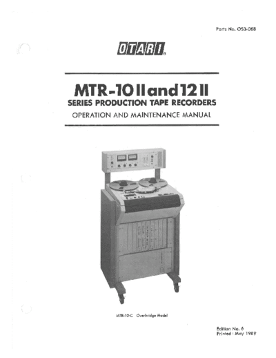 OTARI hfe otari mtr-10 12 ii service en  . Rare and Ancient Equipment OTARI Tape Deck MTR-10 hfe_otari_mtr-10_12_ii_service_en.pdf