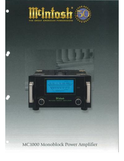 Mc INTOSH hfe mcintosh mc1000 brochure en  . Rare and Ancient Equipment Mc INTOSH Audio MC1000 hfe_mcintosh_mc1000_brochure_en.pdf