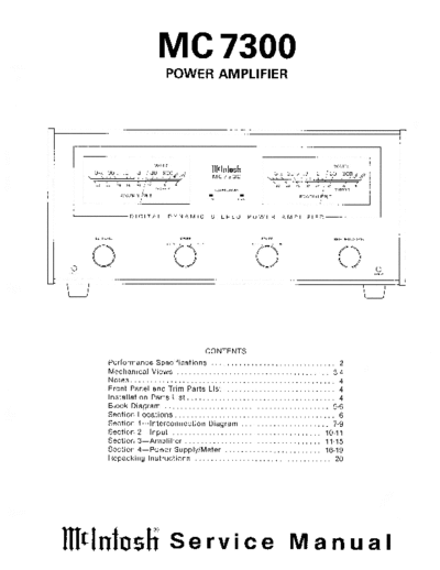 Mc INTOSH hfe mcintosh mc7300 service en  . Rare and Ancient Equipment Mc INTOSH Audio MC7300 hfe_mcintosh_mc7300_service_en.pdf