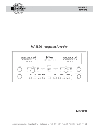 Mc INTOSH hfe mcintosh ma6850 en  . Rare and Ancient Equipment Mc INTOSH Audio MA6850 hfe_mcintosh_ma6850_en.pdf