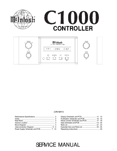 Mc INTOSH hfe mcintosh c1000 service  . Rare and Ancient Equipment Mc INTOSH Audio C1000 hfe_mcintosh_c1000_service.pdf