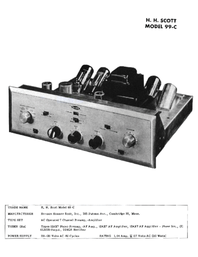HH SCOTT hfe hh scott 99-c service info en  . Rare and Ancient Equipment HH SCOTT Audio 99-C hfe_hh_scott_99-c_service_info_en.pdf
