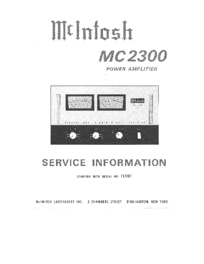 Mc INTOSH hfe mcintosh mc2300 service 1y001 on  . Rare and Ancient Equipment Mc INTOSH Audio MC2300 hfe_mcintosh_mc2300_service_1y001_on.pdf