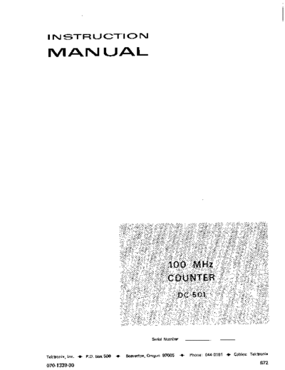 Tektronix 070-1339-00 DC501 Jun72  Tektronix tm500 070-1339-00_DC501_Jun72.pdf