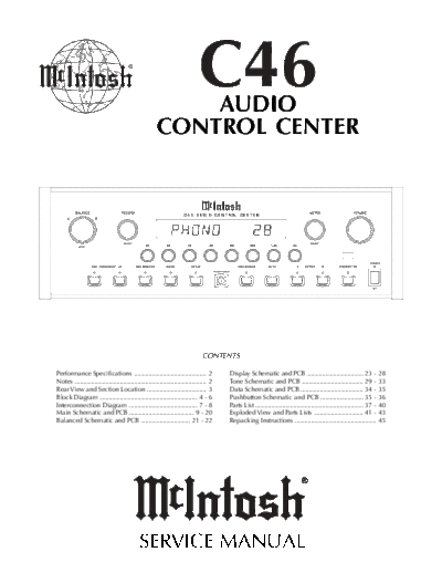Mc INTOSH hfe mcintosh c46 service en  . Rare and Ancient Equipment Mc INTOSH Audio C46 hfe_mcintosh_c46_service_en.pdf