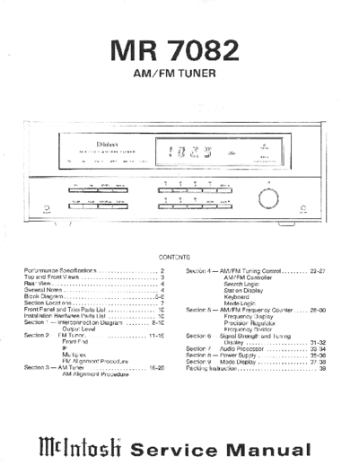 Mc INTOSH hfe mcintosh mr7082 service en  . Rare and Ancient Equipment Mc INTOSH Audio MR7082 hfe_mcintosh_mr7082_service_en.pdf