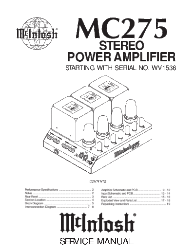 Mc INTOSH hfe mcintosh mc275 service wv1536 on en  . Rare and Ancient Equipment Mc INTOSH Audio MC275 hfe_mcintosh_mc275_service_wv1536_on_en.pdf