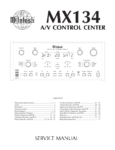 Mc INTOSH hfe mcintosh mx134 service en  . Rare and Ancient Equipment Mc INTOSH Audio MX134 hfe_mcintosh_mx134_service_en.pdf