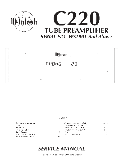 Mc INTOSH hfe mcintosh c220 service ws1001 on  . Rare and Ancient Equipment Mc INTOSH Audio C220 hfe_mcintosh_c220_service_ws1001_on.pdf