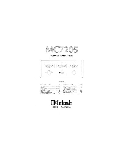 Mc INTOSH McIntosh-MC7205 pwramp  . Rare and Ancient Equipment Mc INTOSH Audio MC7205 McIntosh-MC7205 pwramp.pdf