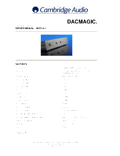 CAMBRIDGE hfe cambridge audio dacmagic service  . Rare and Ancient Equipment CAMBRIDGE Audio Dacmagic hfe_cambridge_audio_dacmagic_service.pdf