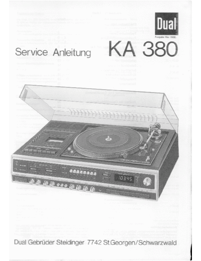 DUAL hfe   ka 380 service de  . Rare and Ancient Equipment DUAL Audio KA 380 hfe_dual_ka_380_service_de.pdf