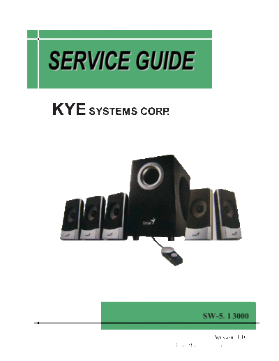 GENIUS hfe   sw-5-1 3000 service guide en  . Rare and Ancient Equipment GENIUS Audio SW-5.1 3000 hfe_genius_sw-5-1_3000_service_guide_en.pdf