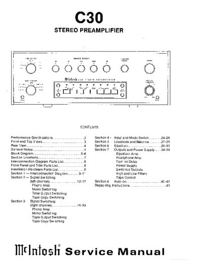 Mc INTOSH hfe mcintosh c30 service en  . Rare and Ancient Equipment Mc INTOSH Audio C30 hfe_mcintosh_c30_service_en.pdf