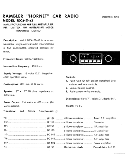 KRIESLER hfe   r004-21-43 service info en  . Rare and Ancient Equipment KRIESLER Audio R004-21-43 hfe_kriesler_r004-21-43_service_info_en.pdf