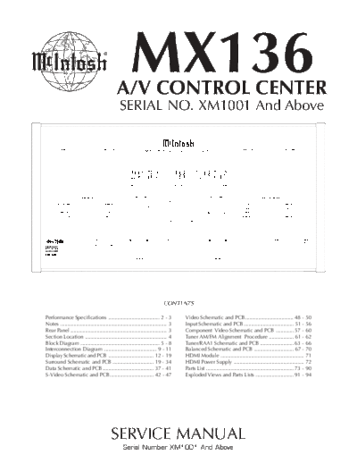 Mc INTOSH hfe mcintosh mx136 service xm1001 en  . Rare and Ancient Equipment Mc INTOSH Audio MX136 hfe_mcintosh_mx136_service_xm1001_en.pdf