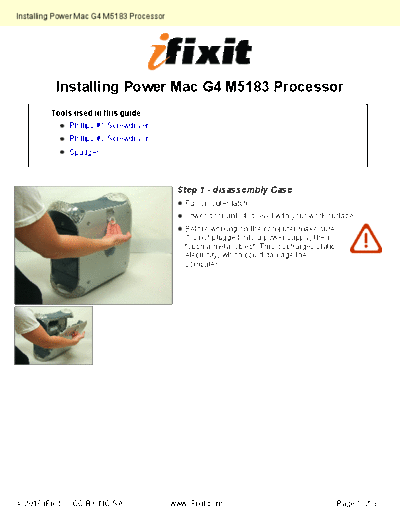 apple Installing-Processor-1985  apple Mac Desktops Power Mac Power Mac G4 M5183 Installing-Processor-1985.pdf