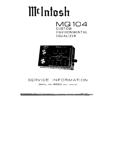 Mc INTOSH hfe mcintosh mq104 service info am2001 en  . Rare and Ancient Equipment Mc INTOSH Audio MQ104 hfe_mcintosh_mq104_service_info_am2001_en.pdf