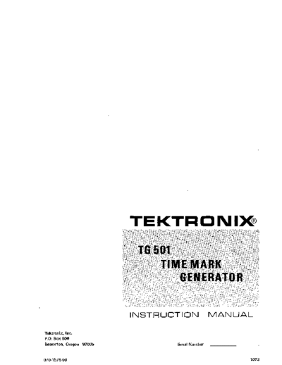 Tektronix 070-1576-00 TG501 Oct73  Tektronix tm500 070-1576-00_TG501_Oct73.pdf