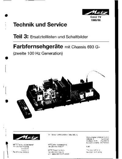 METZ metz 693g chassis 144  . Rare and Ancient Equipment METZ TV 693-G chassis metz_693g_chassis_144.pdf