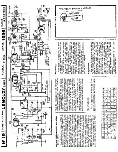 LEMOUZY Lemouzy F65  . Rare and Ancient Equipment LEMOUZY Audio F65 Lemouzy_F65.pdf