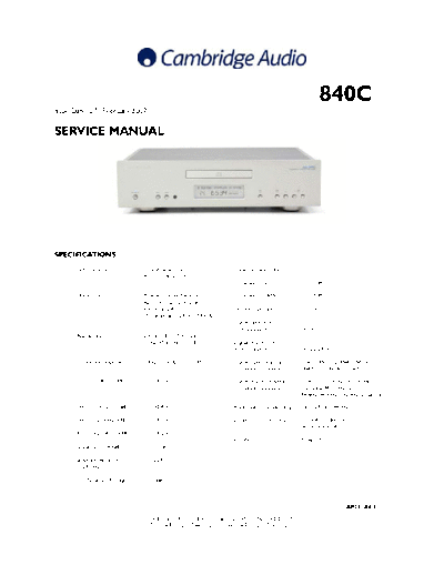 CAMBRIDGE hfe cambridge audio azur 840c service  . Rare and Ancient Equipment CAMBRIDGE Audio Azur 840C hfe_cambridge_audio_azur_840c_service.pdf