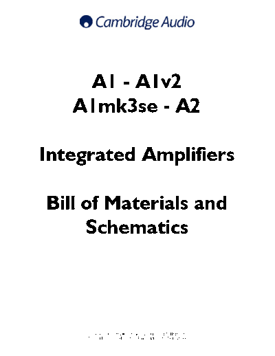 CAMBRIDGE hfe   audio a1 a2 parts list schematics  . Rare and Ancient Equipment CAMBRIDGE Audio A1 hfe_cambridge_audio_a1_a2_parts_list_schematics.pdf