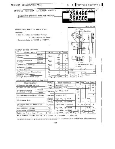 Toshiba 2sa496 2sa505  . Electronic Components Datasheets Active components Transistors Toshiba 2sa496_2sa505.pdf