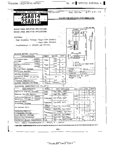 Toshiba 2sa814 2sa815  . Electronic Components Datasheets Active components Transistors Toshiba 2sa814_2sa815.pdf