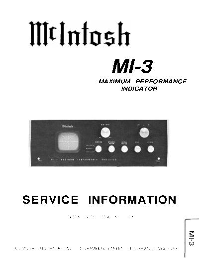 Mc INTOSH hfe mcintosh mi-3 service  . Rare and Ancient Equipment Mc INTOSH Audio MI-3 hfe_mcintosh_mi-3_service.pdf