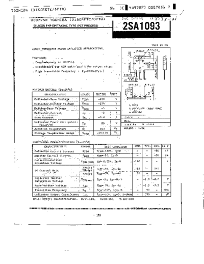 Toshiba 2sa1093  . Electronic Components Datasheets Active components Transistors Toshiba 2sa1093.pdf