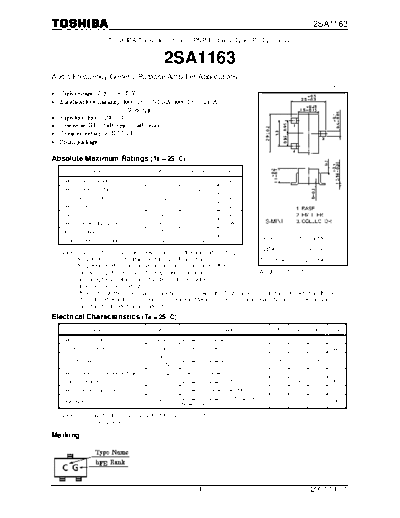 . Electronic Components Datasheets 2sa1163  . Electronic Components Datasheets Active components Transistors Toshiba 2sa1163.pdf