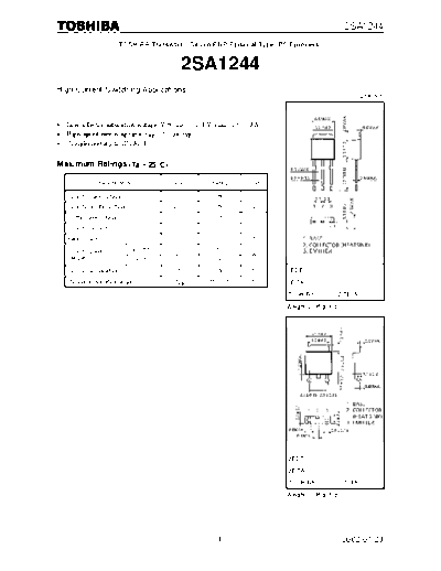Toshiba 2sa1244  . Electronic Components Datasheets Active components Transistors Toshiba 2sa1244.pdf