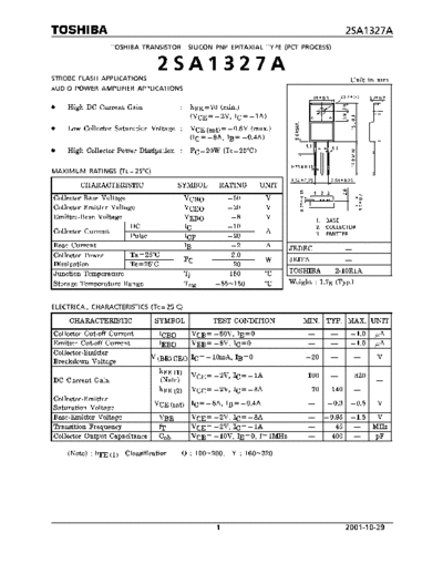 Toshiba 2sa1327a  . Electronic Components Datasheets Active components Transistors Toshiba 2sa1327a.pdf