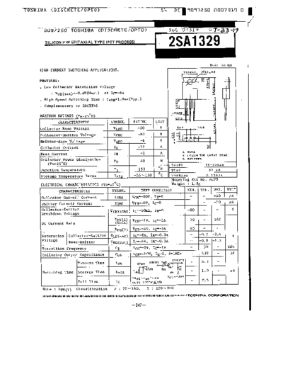 Toshiba 2sa1329  . Electronic Components Datasheets Active components Transistors Toshiba 2sa1329.pdf