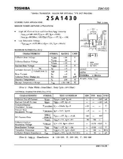 Toshiba 2sa1430  . Electronic Components Datasheets Active components Transistors Toshiba 2sa1430.pdf