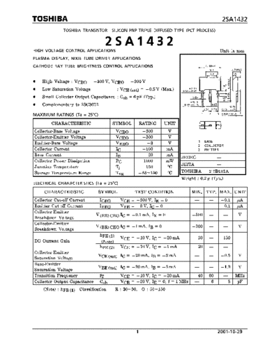 Toshiba 2sa1432  . Electronic Components Datasheets Active components Transistors Toshiba 2sa1432.pdf