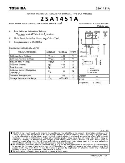 Toshiba 2sa1451  . Electronic Components Datasheets Active components Transistors Toshiba 2sa1451.pdf