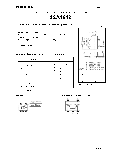 Toshiba 2sa1618  . Electronic Components Datasheets Active components Transistors Toshiba 2sa1618.pdf